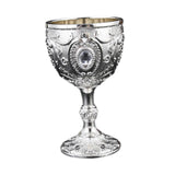 Maxbell Wine Cup Tableware Bar Mini Chalice Collection Vintage Embossed Water Goblet Silver