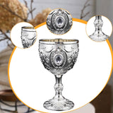 Maxbell Wine Cup Tableware Bar Mini Chalice Collection Vintage Embossed Water Goblet Silver