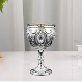 Maxbell Wine Cup Tableware Bar Mini Chalice Collection Vintage Embossed Water Goblet Silver