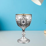 Maxbell Wine Cup Tableware Bar Mini Chalice Collection Vintage Embossed Water Goblet Silver