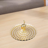 Maxbell Fruit Plate Multi Functional Peacock Cosmetic Tray for Makeup Bathroom Party Gold White