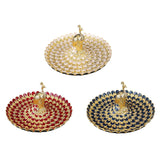 Maxbell Fruit Plate Multi Functional Peacock Cosmetic Tray for Makeup Bathroom Party Gold White