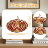 Maxbell Fruit Plate Multi Functional Peacock Cosmetic Tray for Makeup Bathroom Party Gold Red