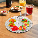 Maxbell Fruit Plate Dessert Display Plate for Dessert Candy Bathroom Jewelry Trinket Silver White