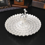 Maxbell Fruit Plate Dessert Display Plate for Dessert Candy Bathroom Jewelry Trinket Silver White