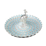 Maxbell Fruit Plate Dessert Display Plate for Dessert Candy Bathroom Jewelry Trinket Silver Blue