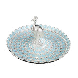 Maxbell Fruit Plate Dessert Display Plate for Dessert Candy Bathroom Jewelry Trinket Silver Blue