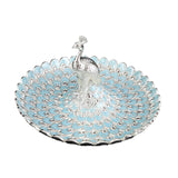Maxbell Fruit Plate Dessert Display Plate for Dessert Candy Bathroom Jewelry Trinket Silver Blue