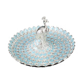Maxbell Fruit Plate Dessert Display Plate for Dessert Candy Bathroom Jewelry Trinket Silver Blue