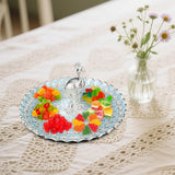 Maxbell Fruit Plate Dessert Display Plate for Dessert Candy Bathroom Jewelry Trinket Silver Blue