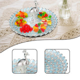 Maxbell Fruit Plate Dessert Display Plate for Dessert Candy Bathroom Jewelry Trinket Silver Blue