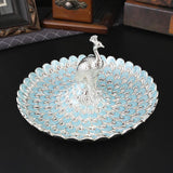 Maxbell Fruit Plate Dessert Display Plate for Dessert Candy Bathroom Jewelry Trinket Silver Blue