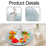 Maxbell Fruit Plate Dessert Display Plate for Dessert Candy Bathroom Jewelry Trinket Silver Blue
