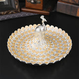 Maxbell Fruit Plate Dessert Display Plate for Dessert Candy Bathroom Jewelry Trinket Silver Orange Yellow