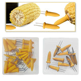 Maxbell Stainless Steel Corn Holders Portable Barbecue Skewers for Party BBQ Camping 20pcs
