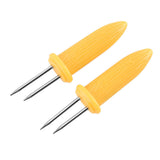 Maxbell Stainless Steel Corn Holders Portable Barbecue Skewers for Party BBQ Camping 10pcs