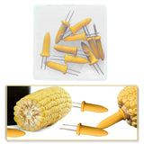 Maxbell Stainless Steel Corn Holders Portable Barbecue Skewers for Party BBQ Camping 10pcs