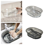 Maxbell Washboard Basin Space-saver Sturdy Cleaning Basin for Home Underwear White