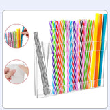 Maxbell Acrylic Straw Holder Space Save Bar Home Household Drinking Straws Container