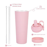 Maxbell Ceramic Coated Liner Insulated Tumbler Cup for Party Camping Walking White