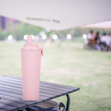 Maxbell Ceramic Coated Liner Insulated Tumbler Cup for Party Camping Walking Pink