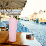 Maxbell Ceramic Coated Liner Insulated Tumbler Cup for Party Camping Walking Pink