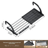 Maxbell Balcony Railing Clothes Drying Rack Adjustable for Window Bathroom