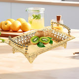 Maxbell Serving Tray with Handle Nordic Iron Art Tray for Living Room
