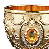 Maxbell Vintage Embossed Water Goblet Home Tiny Drinking Cup European Metal Wine Cup Gold