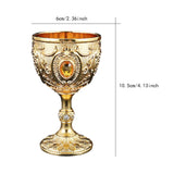 Maxbell Vintage Embossed Water Goblet Home Tiny Drinking Cup European Metal Wine Cup Gold