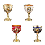 Maxbell Vintage Embossed Water Goblet Home Tiny Drinking Cup European Metal Wine Cup Gold