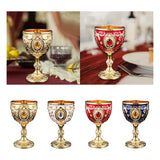 Maxbell Vintage Embossed Water Goblet Home Tiny Drinking Cup European Metal Wine Cup Gold