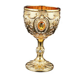 Maxbell Vintage Embossed Water Goblet Home Tiny Drinking Cup European Metal Wine Cup Gold