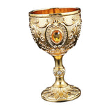 Maxbell Vintage Embossed Water Goblet Home Tiny Drinking Cup European Metal Wine Cup Gold