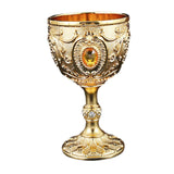 Maxbell Vintage Embossed Water Goblet Home Tiny Drinking Cup European Metal Wine Cup Gold