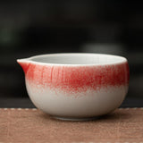 Maxbell Ceramic Matcha Bowl Handmade Gift Matcha Bowl for Family Ceremony Tea Lovers red