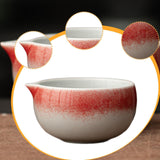 Maxbell Ceramic Matcha Bowl Handmade Gift Matcha Bowl for Family Ceremony Tea Lovers red
