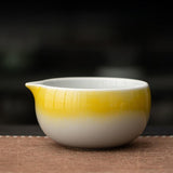 Maxbell Ceramic Matcha Bowl Handmade Gift Matcha Bowl for Family Ceremony Tea Lovers yellow