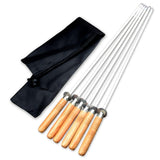 Maxbell 6 Pieces Stainless Steel Flat Skewers BBQ Skewers for Cooking Picnic Camping