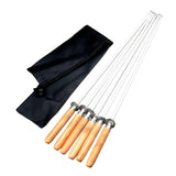 Maxbell 6 Pieces Stainless Steel Flat Skewers BBQ Skewers for Cooking Picnic Camping