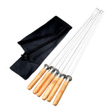 Maxbell 6 Pieces Stainless Steel Flat Skewers BBQ Skewers for Cooking Picnic Camping