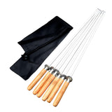 Maxbell 6 Pieces Stainless Steel Flat Skewers BBQ Skewers for Cooking Picnic Camping