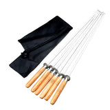 Maxbell 6 Pieces Stainless Steel Flat Skewers BBQ Skewers for Cooking Picnic Camping