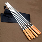 Maxbell 6 Pieces Stainless Steel Flat Skewers BBQ Skewers for Cooking Picnic Camping
