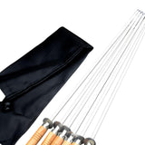 Maxbell 6 Pieces Stainless Steel Flat Skewers BBQ Skewers for Cooking Picnic Camping