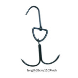 Maxbell Roast Duck Hook Stainless Steel Bacon Hanger Double Hooks for Hams Black