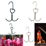 Maxbell Roast Duck Hook Stainless Steel Bacon Hanger Double Hooks for Hams Black