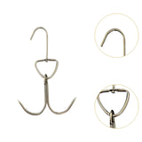 Maxbell Roast Duck Hook Stainless Steel Bacon Hanger Double Hooks for Hams Argent