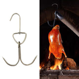 Maxbell Roast Duck Hook Stainless Steel Bacon Hanger Double Hooks for Hams Argent