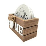 Maxbell 6 Pieces Wooden Coasters Set with Holder Gift for Bar Drinking Glasses Party
